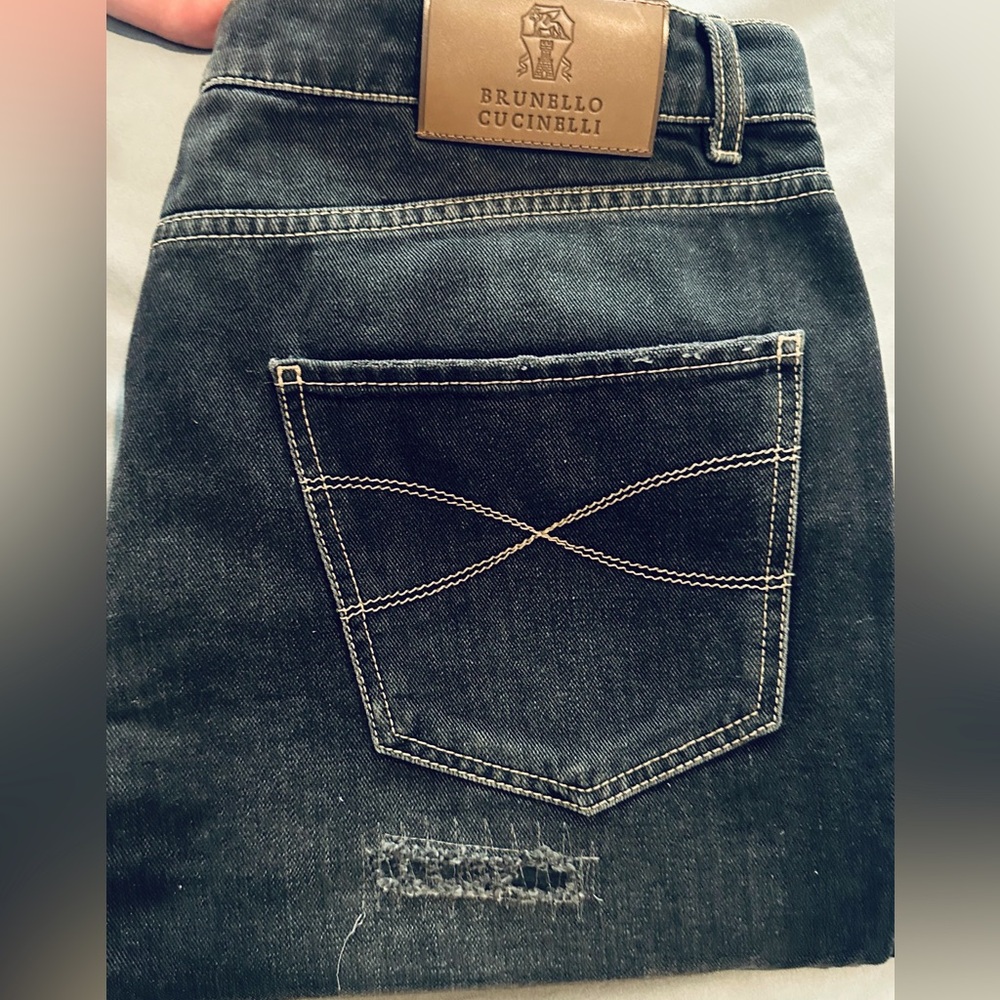 NEW Brunello Cucinelli Leisure Fit Ripped Denim
